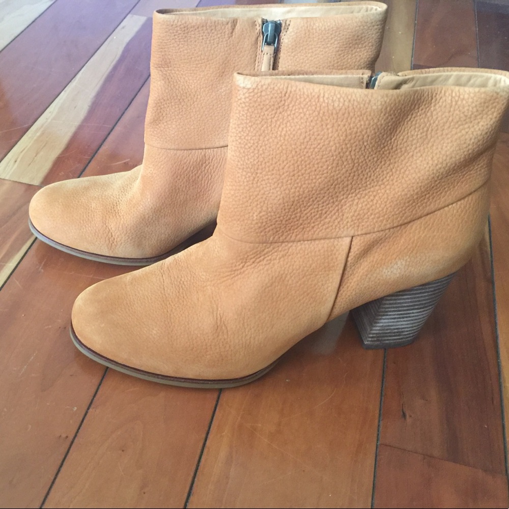 Cole Haan Nike Air Suede Booties Stacked Heel 10B